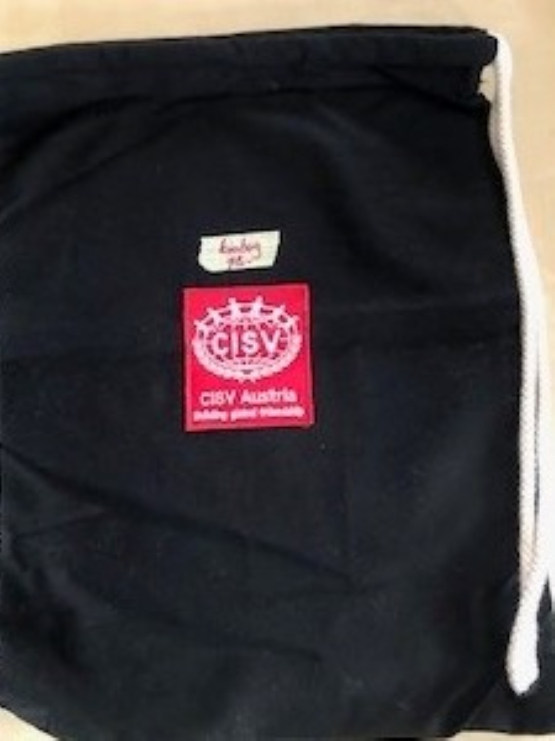 Black BIO bag with red sticker (